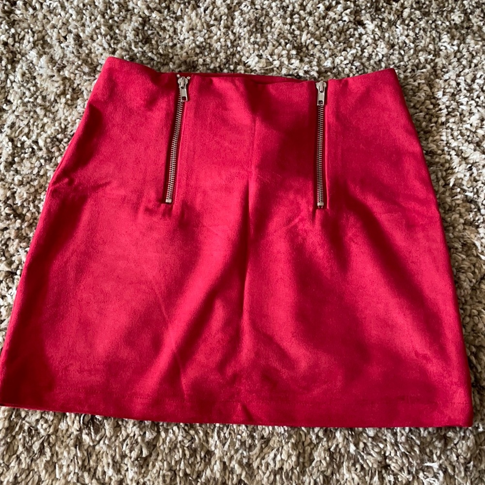 Suede mini skirt